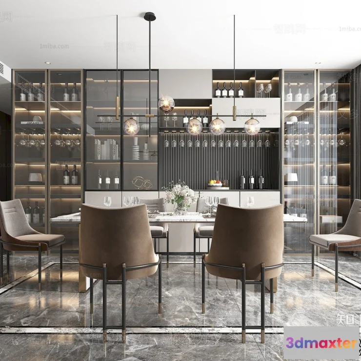 1380904 - Dining Room - Villas 3D Interior Scene - 3D Models - 006 3D Max