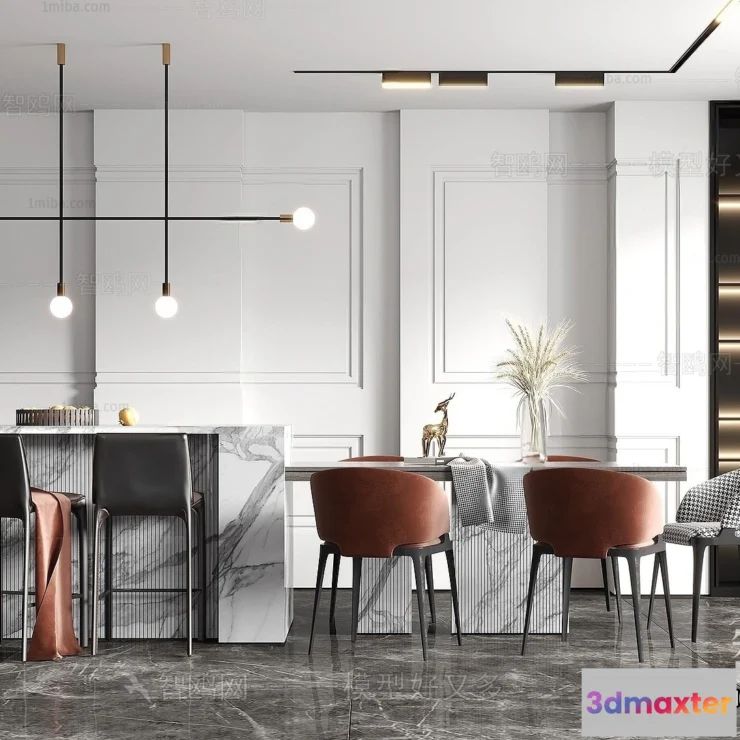 1381167 - Dining Room - Villas 3D Interior Scene - 3D Models - 010 3D Max