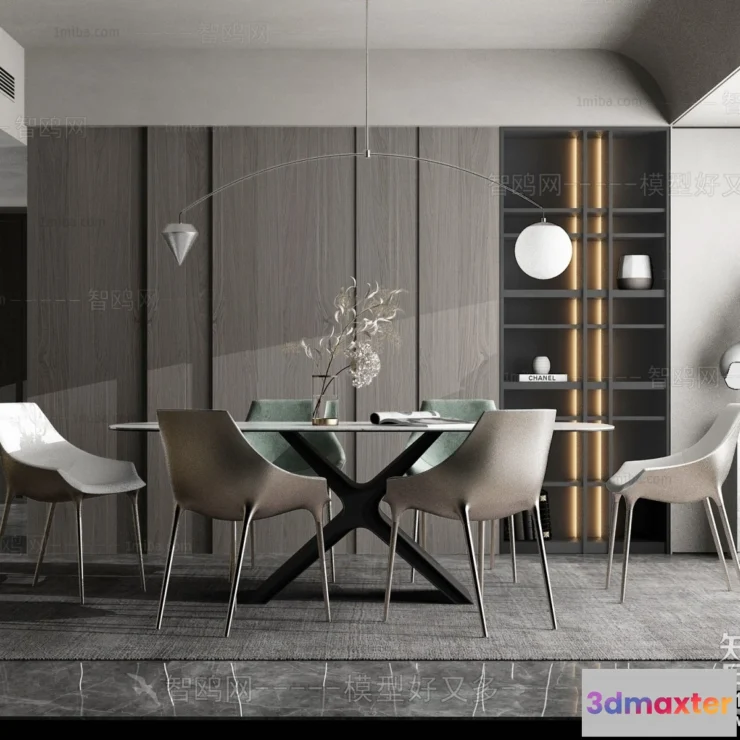 1381294 - Dining Room - Villas 3D Interior Scene - 3D Models - 012 3D Max