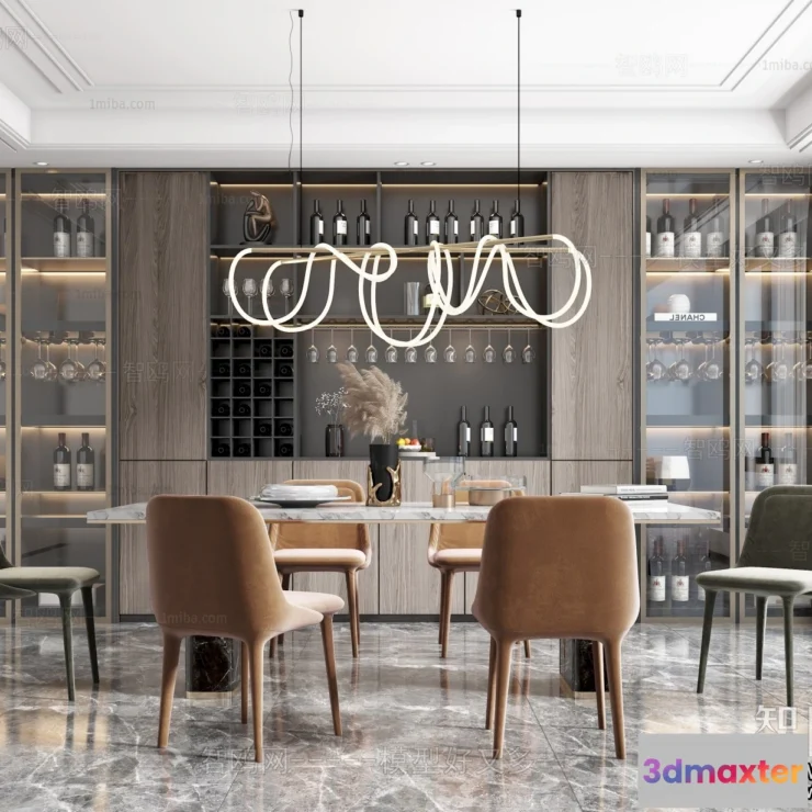1381492 - Dining Room - Villas 3D Interior Scene - 3D Models - 015 3D Max