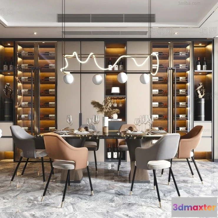 1382229 - Dining Room - Villas 3D Interior Scene - 3D Models - 026 3D Max