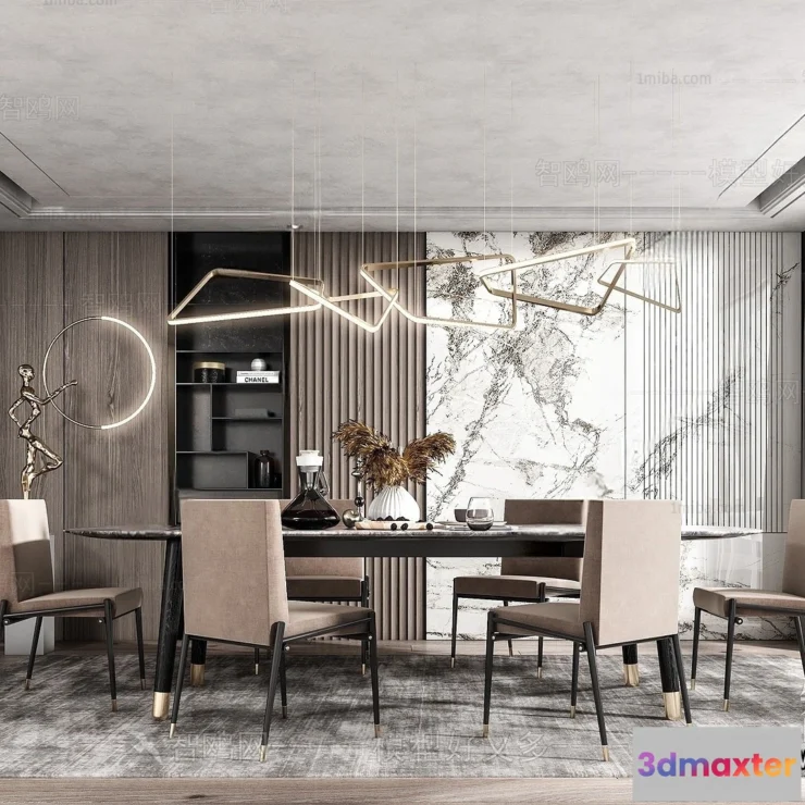 1382491 - Dining Room - Villas 3D Interior Scene - 3D Models - 030 3D Max