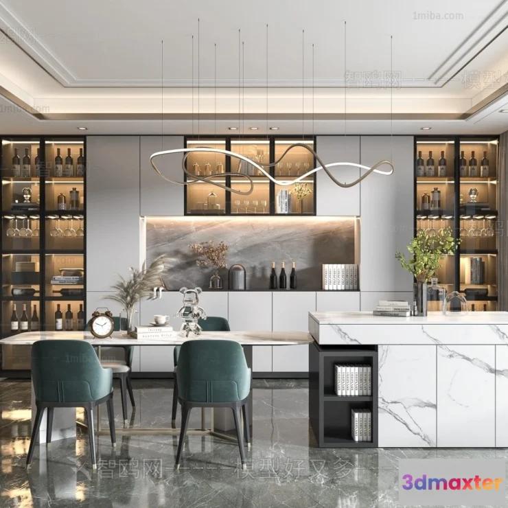 1382809 - Dining Room - Villas 3D Interior Scene - 3D Models - 035 3D Max