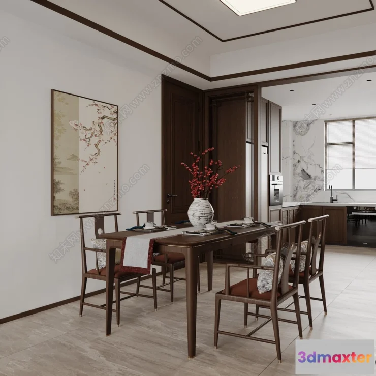1383023 - Dining Room - 3D Models - 3D Interior Scenes - 003 3D Max