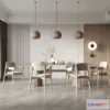 1383172 - Dining Room 3D Interior Scene Model - Wabi Sabi Style - 031 3D Max