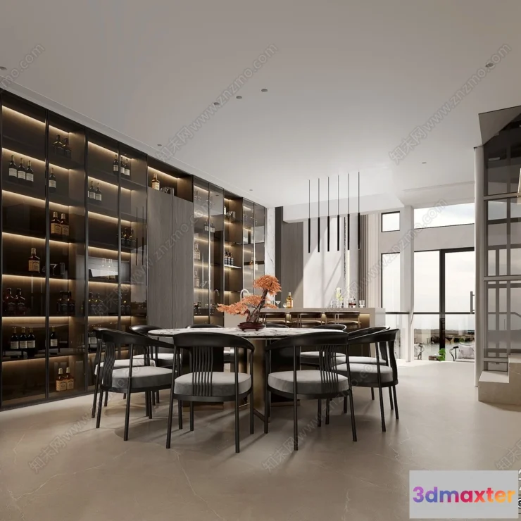 1383219 - Dining Room - 3D Models - 3D Interior Scenes - 006 3D Max