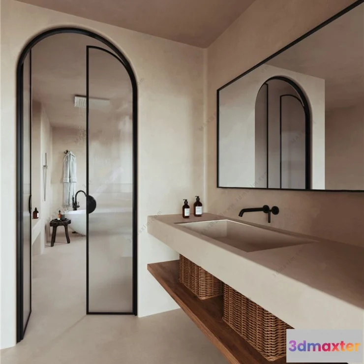 1383469 - Dining Room 3D Interior Scene Model - Wabi Sabi Style - 036 3D Max