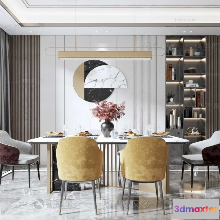 1384674 - Dining Room - Villas 3D Interior Scene - 3D Models - 063 3D Max