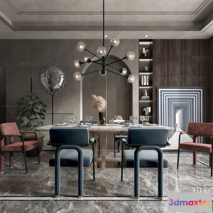 1384876 - Dining Room - Villas 3D Interior Scene - 3D Models - 066 3D Max