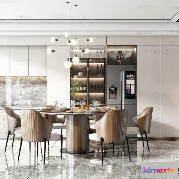 1385288 - Dining Room - Villas 3D Interior Scene - 3D Models - 072 3D Max