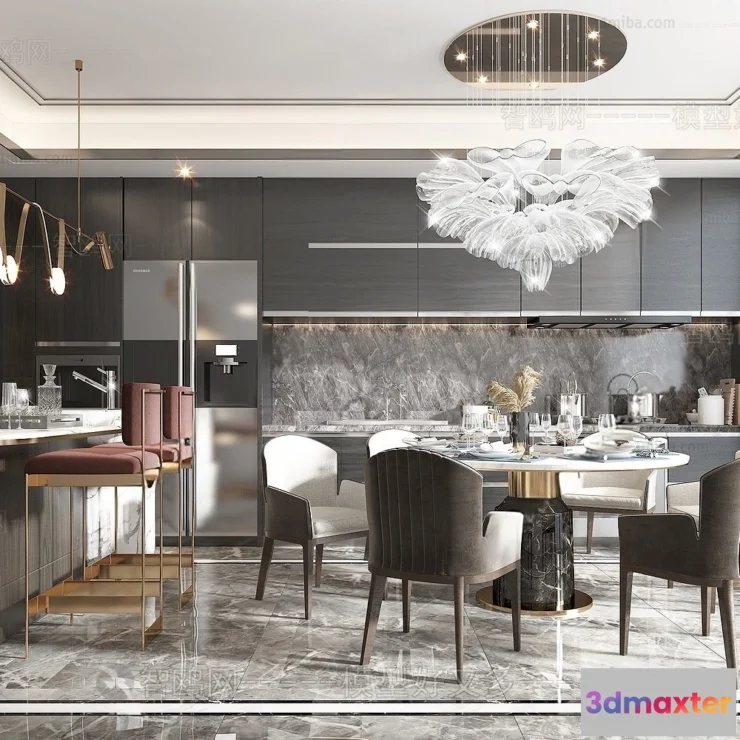 1385406 - Dining Room - Villas 3D Interior Scene - 3D Models - 074 3D Max