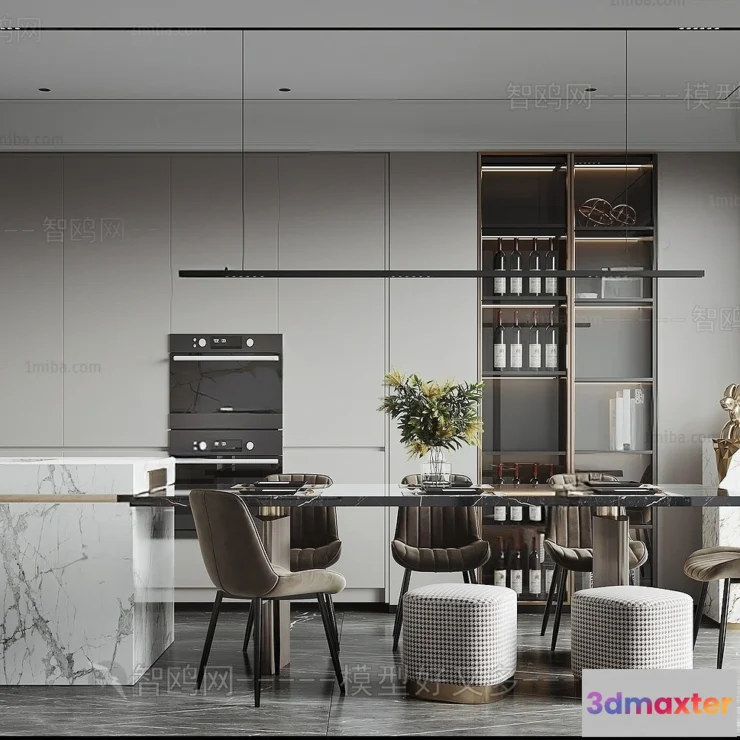 1385537 - Dining Room - Villas 3D Interior Scene - 3D Models - 076 3D Max