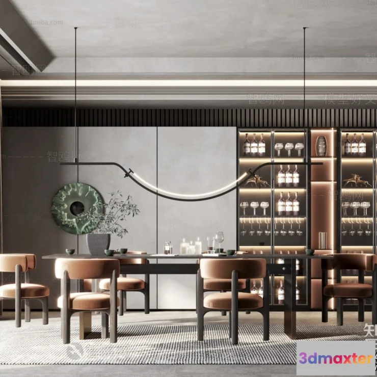 1385600 - Dining Room - Villas 3D Interior Scene - 3D Models - 077 3D Max