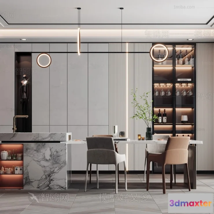 1385741 - Dining Room - Villas 3D Interior Scene - 3D Models - 079 3D Max