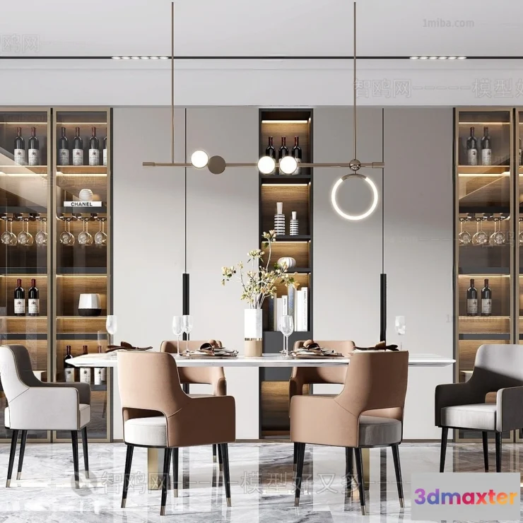 1385919 - Dining Room - Villas 3D Interior Scene - 3D Models - 082 3D Max