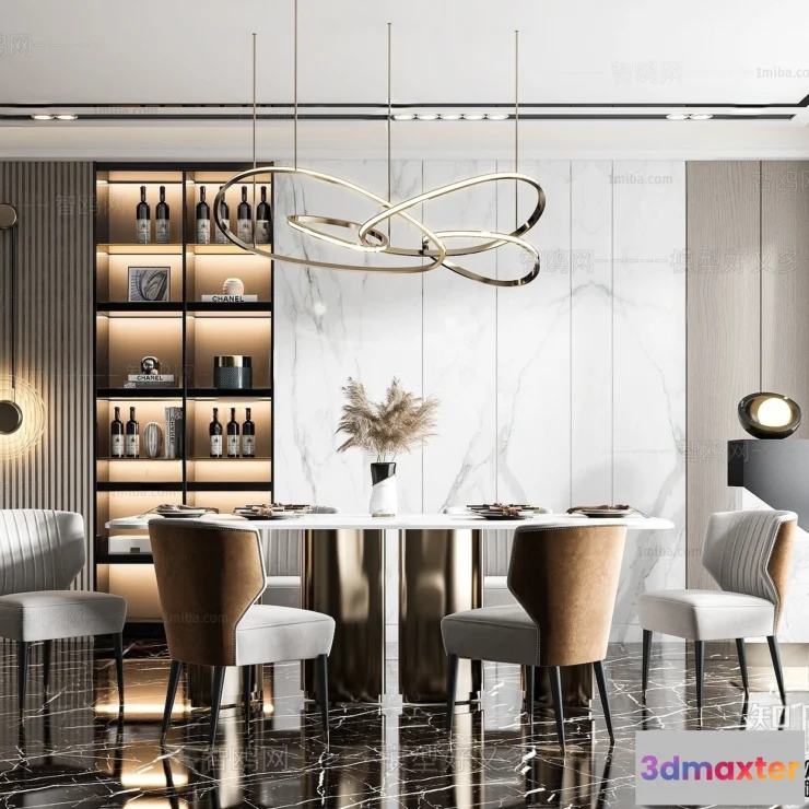 1386372 - Dining Room - Villas 3D Interior Scene - 3D Models - 089 3D Max