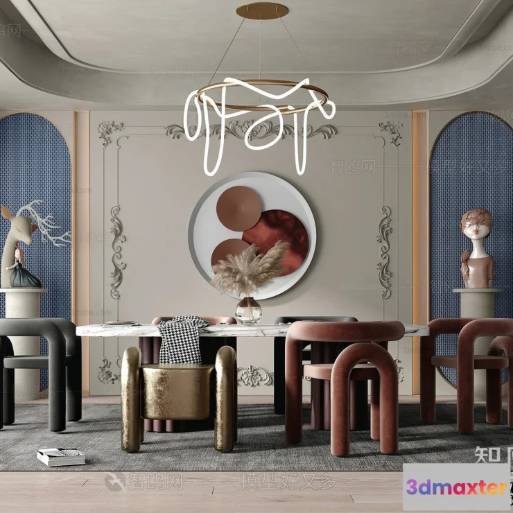 1386500 - Dining Room - Villas 3D Interior Scene - 3D Models - 091 3D Max