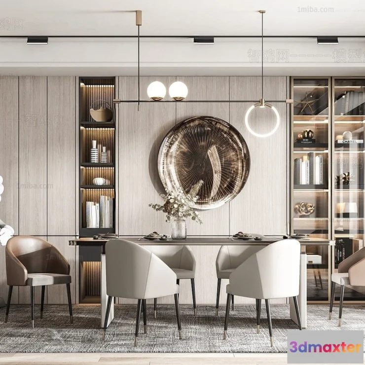 1386623 - Dining Room - Villas 3D Interior Scene - 3D Models - 093 3D Max