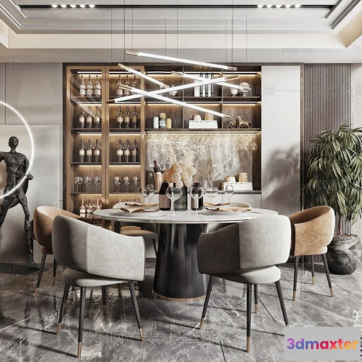 1386689 - Dining Room - Villas 3D Interior Scene - 3D Models - 094 3D Max