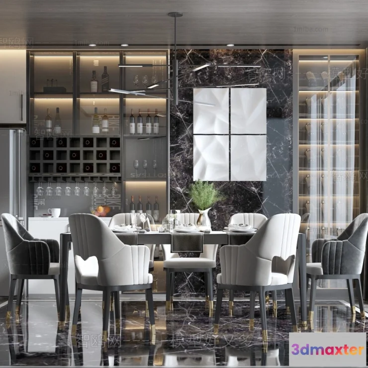 1386754 - Dining Room - Villas 3D Interior Scene - 3D Models - 095 3D Max