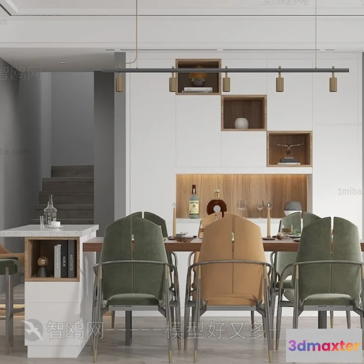 1386885 - Dining Room - Villas 3D Interior Scene - 3D Models - 097 3D Max