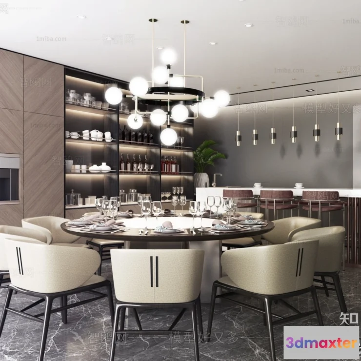 1389147 - Dining Room - Minimalist Style - 3D Interior Scene - 012 3D Max