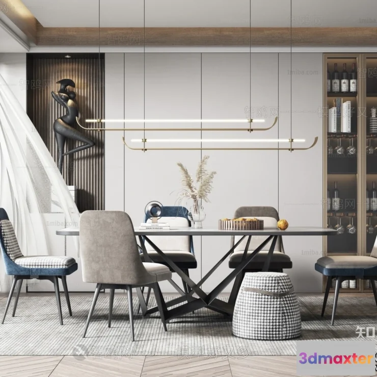 1389335 - Dining Room - Minimalist Style - 3D Interior Scene - 015 3D Max