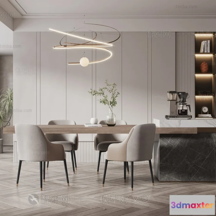 1389416 - Dining Room - Minimalist Style - 3D Interior Scene - 016 3D Max