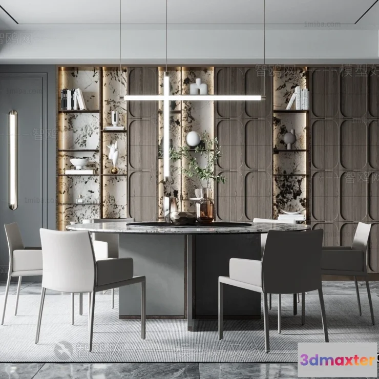 1389480 - Dining Room - Minimalist Style - 3D Interior Scene - 017 3D Max