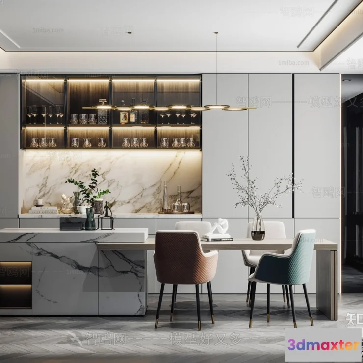 1389488 - Dining Room - Villas 3D Interior Scene - 3D Models - 136 3D Max