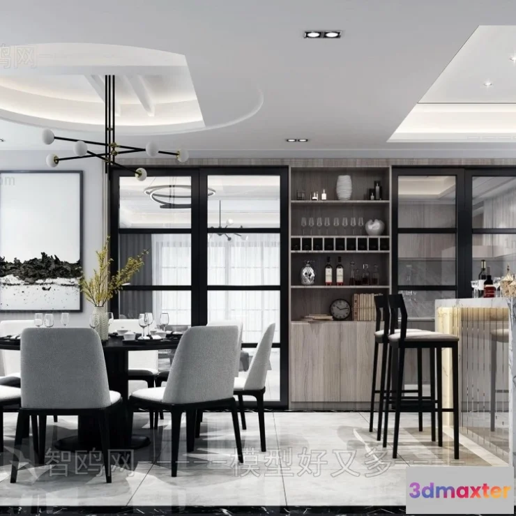1389545 - Dining Room - Minimalist Style - 3D Interior Scene - 018 3D Max