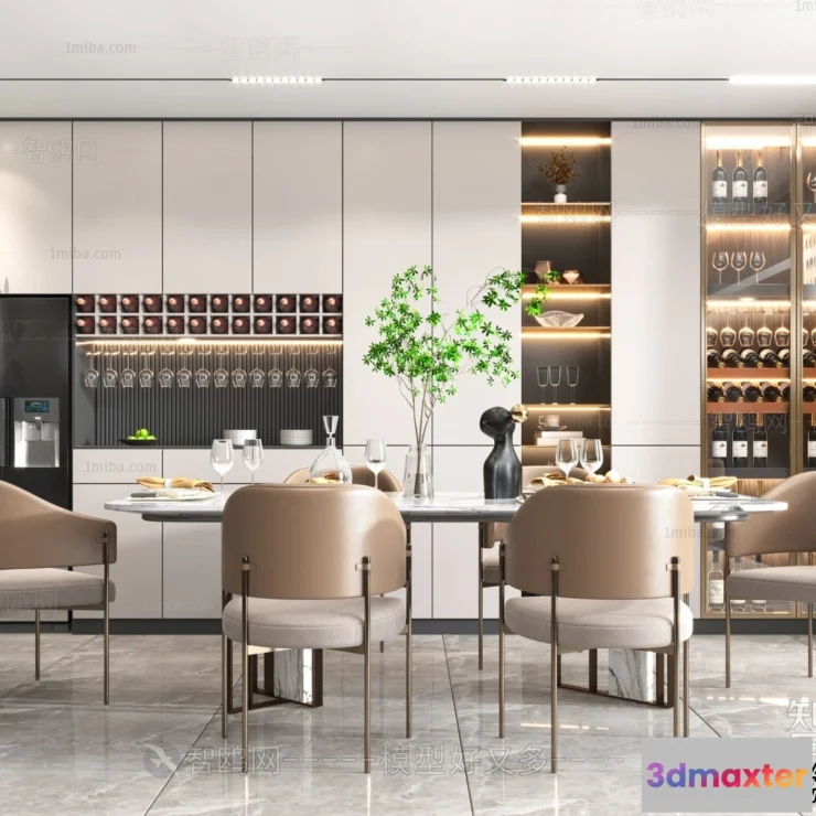 1389971 - Dining Room - Villas 3D Interior Scene - 3D Models - 143 3D Max