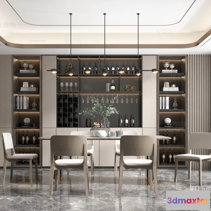 1390505 - Dining Room - Villas 3D Interior Scene - 3D Models - 151 3D Max
