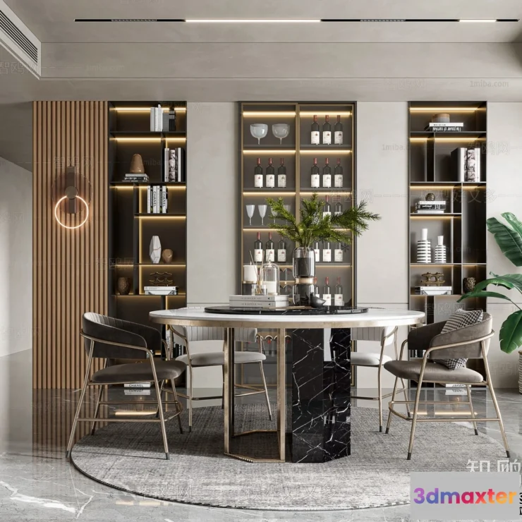 1390642 - Dining Room - Villas 3D Interior Scene - 3D Models - 153 3D Max