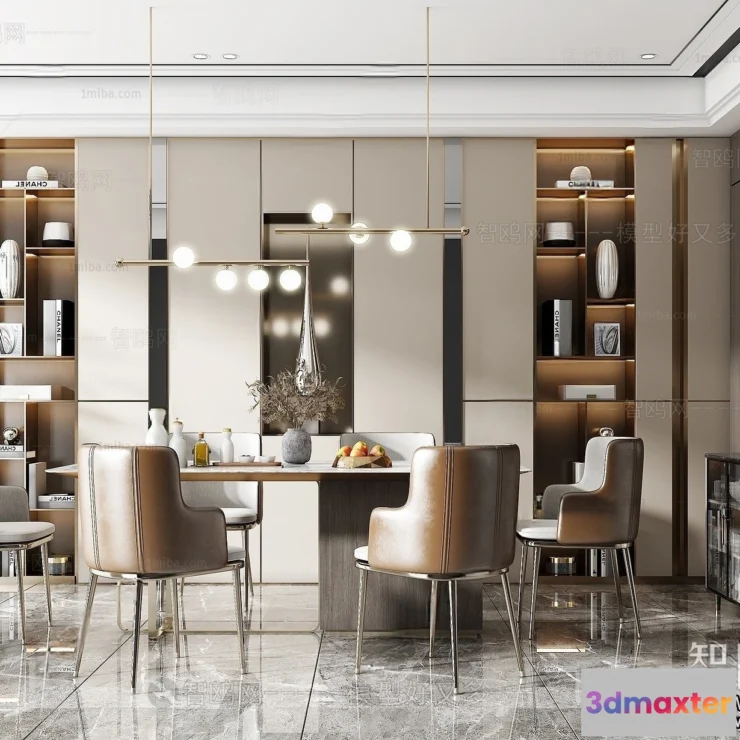 1390893 - Dining Room - Villas 3D Interior Scene - 3D Models - 157 3D Max