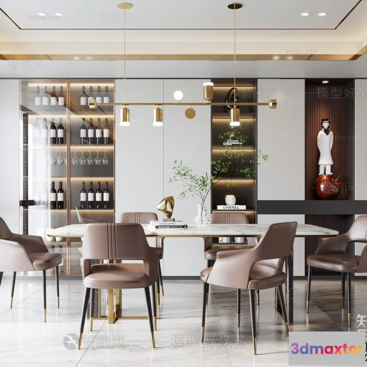 1391106 - Dining Room - Villas 3D Interior Scene - 3D Models - 160 3D Max