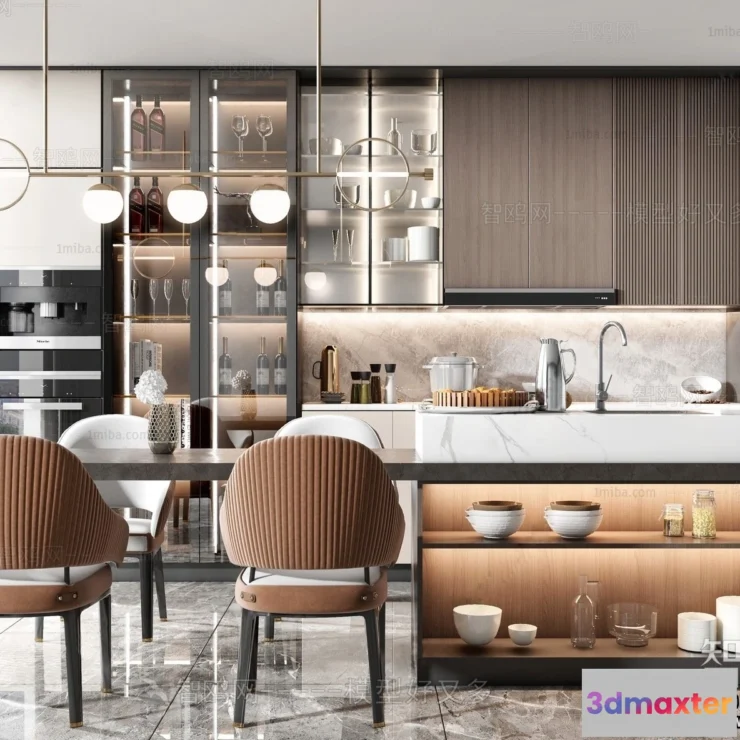 1391241 - Dining Room - Villas 3D Interior Scene - 3D Models - 162 3D Max