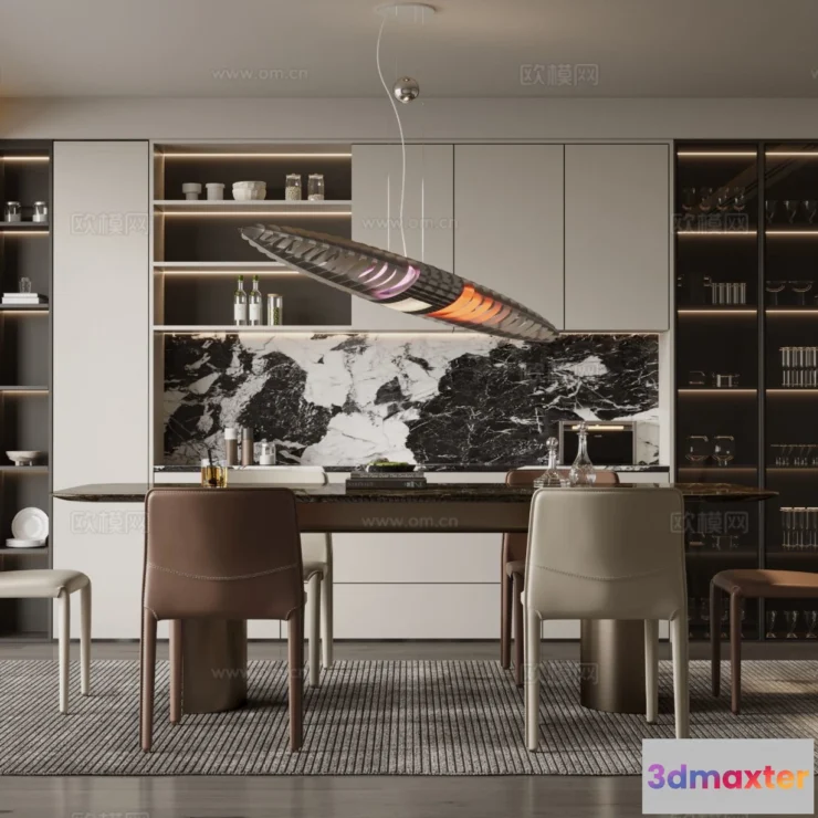 1535100 - Dining Room - 3D Model For Interior Design - 10720 3D Max