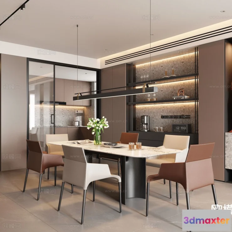 1535102 - Dining Room - 3D Model For Interior Design - 10721 3D Max