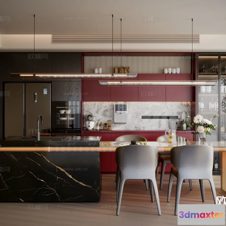 1535118 - Dining Room - 3D Model For Interior Design - 10729 3D Max