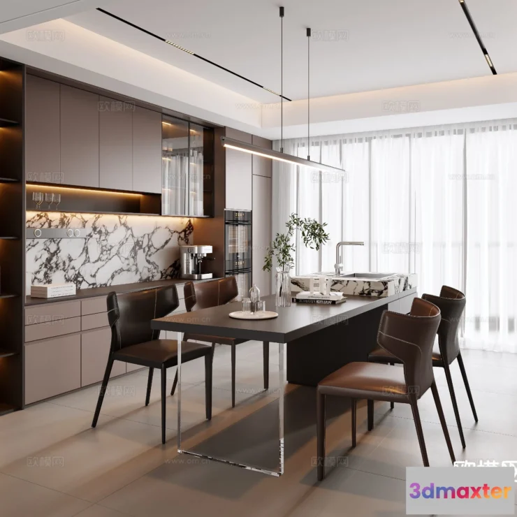 1535122 - Dining Room - 3D Model For Interior Design - 10731 3D Max