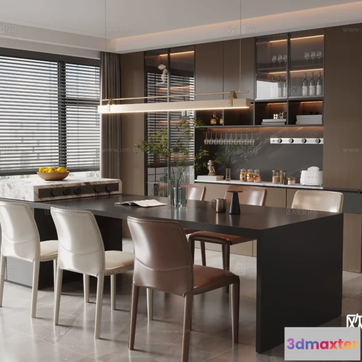 1535124 - Dining Room - 3D Model For Interior Design - 10732 3D Max