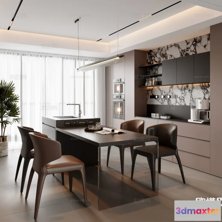 1535128 - Dining Room - 3D Model For Interior Design - 10734 3D Max