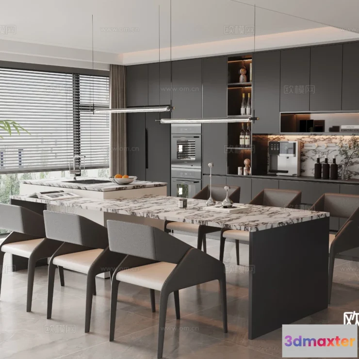 1535130 - Dining Room - 3D Model For Interior Design - 10735 3D Max