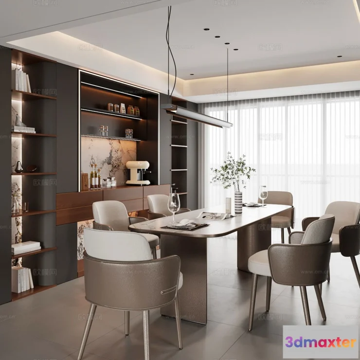 1535136 - Dining Room - 3D Model For Interior Design - 10738 3D Max