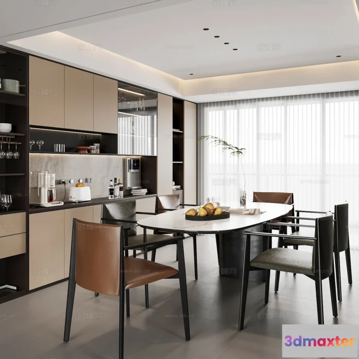 1535142 - Dining Room - 3D Model For Interior Design - 10741 3D Max