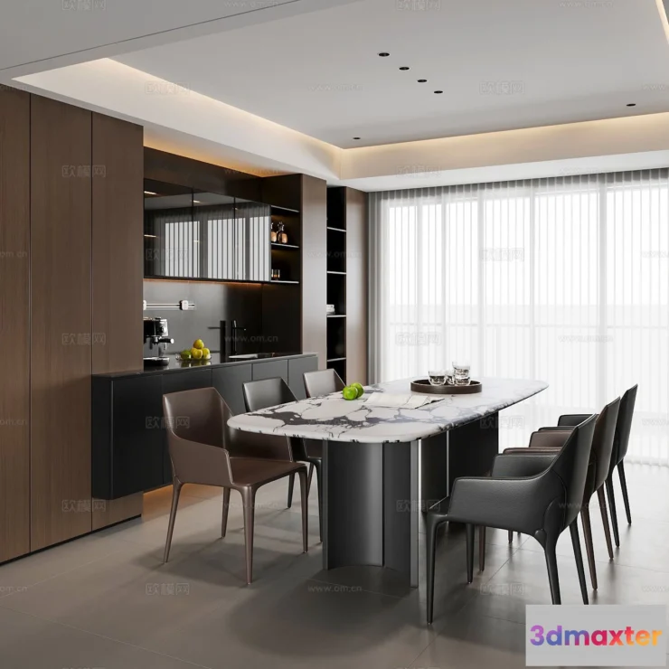 1535144 - Dining Room - 3D Model For Interior Design - 10742 3D Max