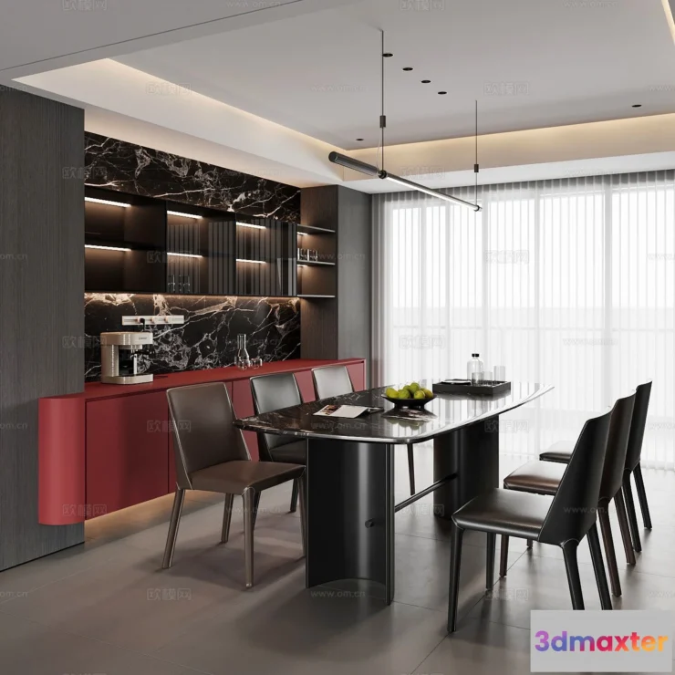 1535146 - Dining Room - 3D Model For Interior Design - 10743 3D Max