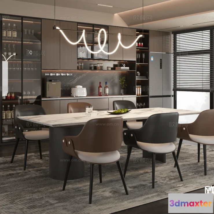 1535154 - Dining Room - 3D Model For Interior Design - 10747 3D Max