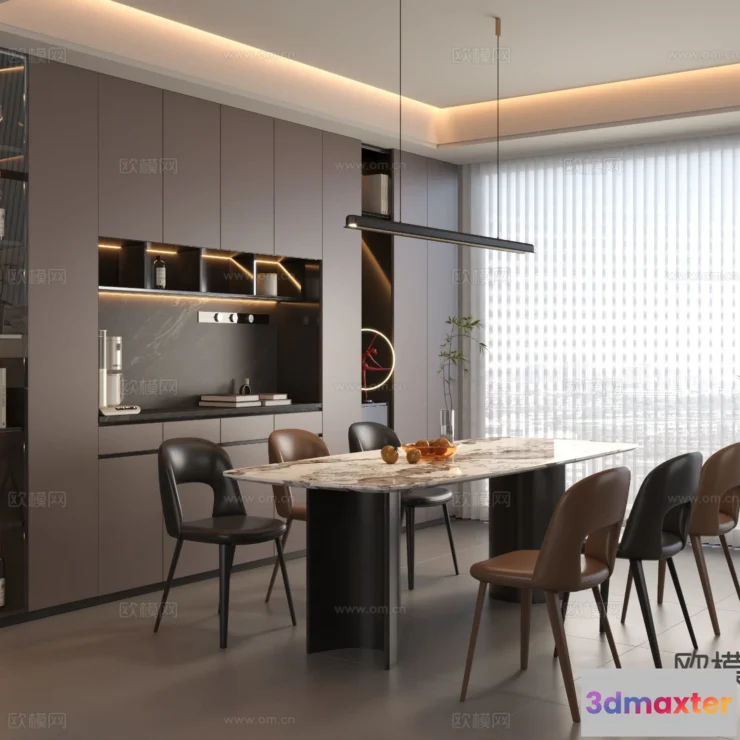 1535156 - Dining Room - 3D Model For Interior Design - 10748 3D Max